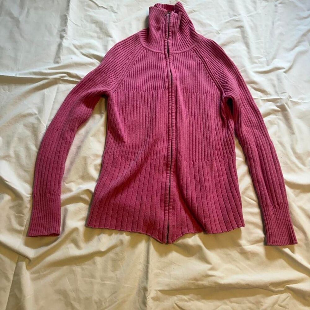 Evie Women's Pink and Burgundy Cardigan